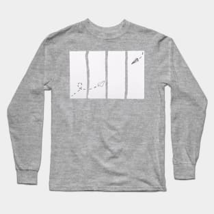 Paper Aeroplanes Sketch Long Sleeve T-Shirt